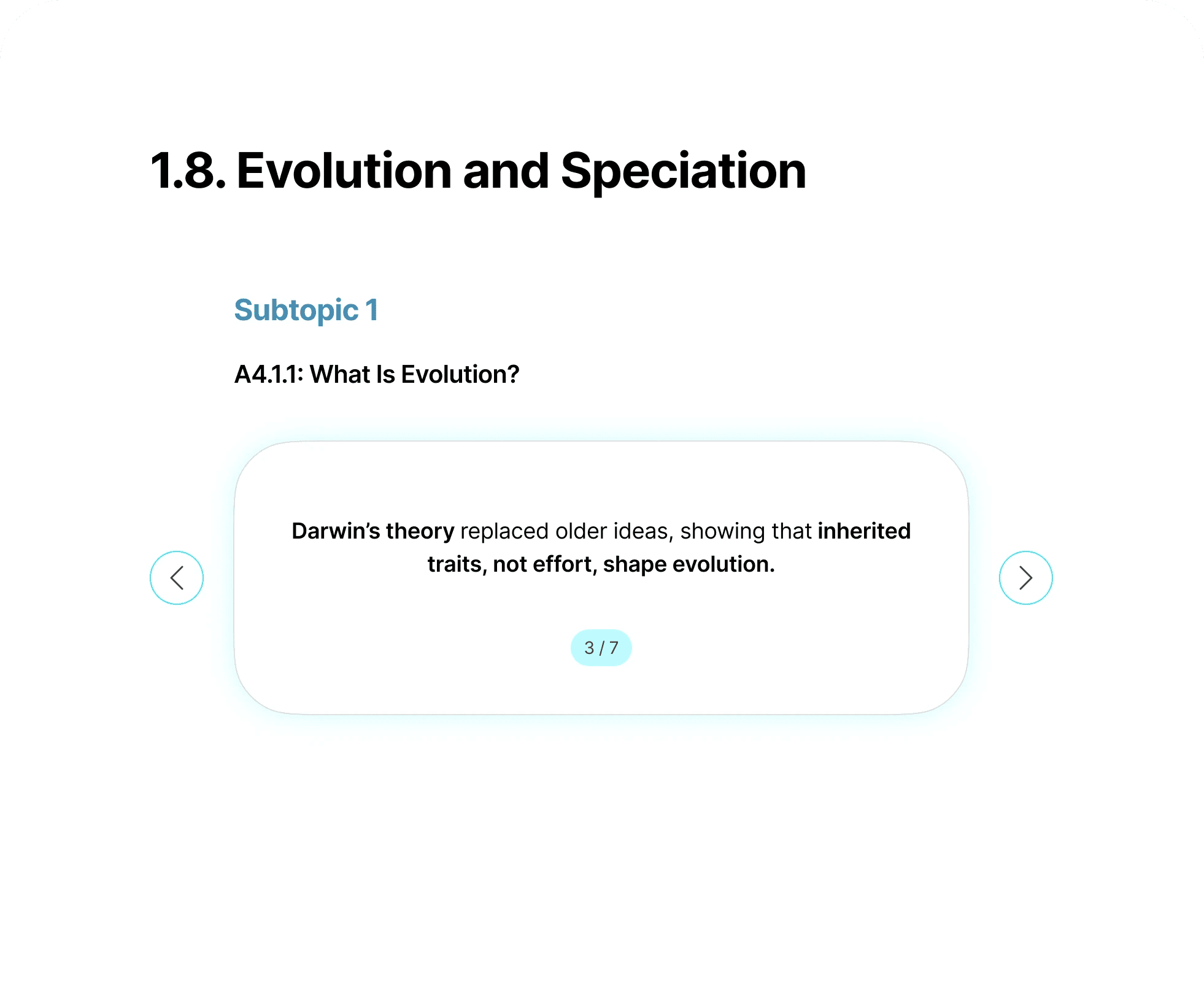 IB syllabus learning goals in a Revizze summary